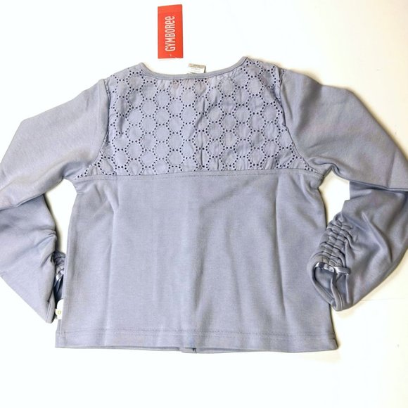 NWT Gymboree Girl Bonjour Provence Lavender Eyelet Knit Cardigan Size 9 - Picture 3 of 5